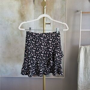 Floral Black Skirt